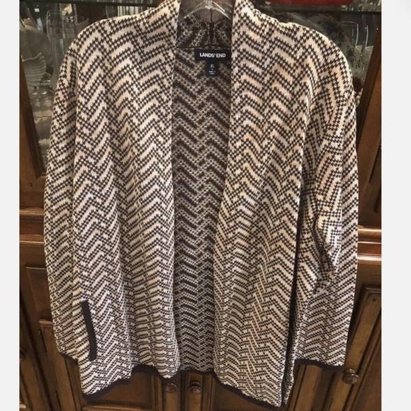 Lands' End Sweaters - LAND’S END 100% Soft Cotton Open Midi Cardigan With Pockets